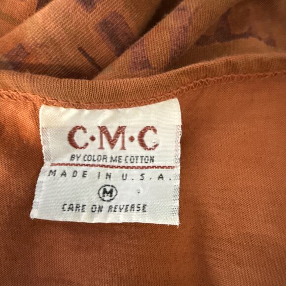 CMC Color Me Cotton Asymmetrical T-Shirt Dress Size M Terracotta Brown Stripe - Picture 8 of 9